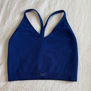 SET Active Blue Ribbed Sports Bra